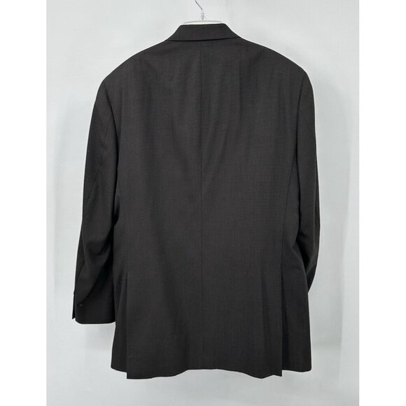 jacket blazer sport coat three button wool micro check brown long 44L - Picture 8 of 10